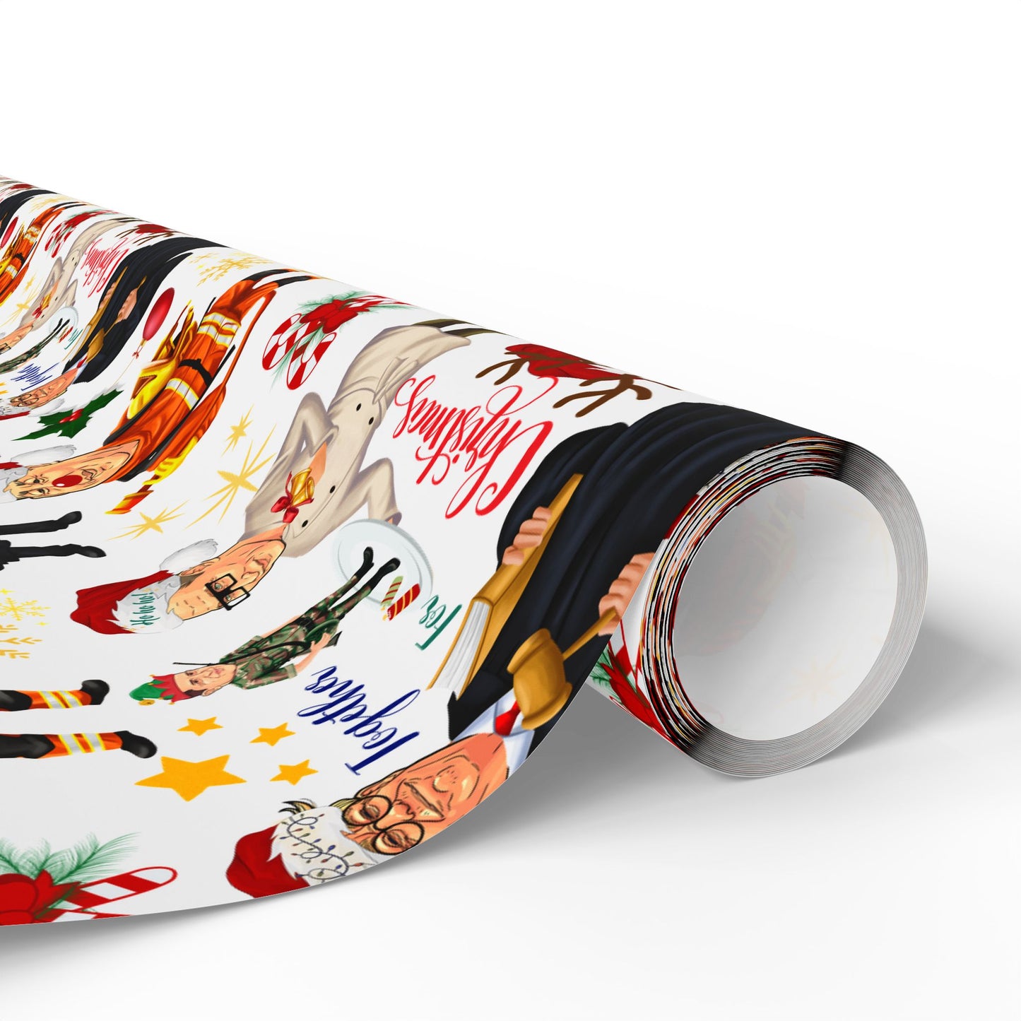 World Leaders Christmas Wrapping Paper Roll, World Presidents Gift Wrap for Christmas, Funny Presidents Christmas Party Decor