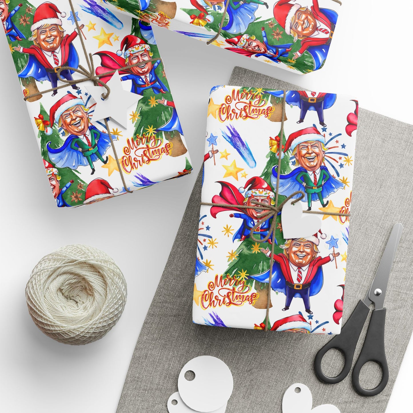 President Donald Super Christmas Wrapping Paper | Super President Gift Wrap, President Festive Decor Paper Roll