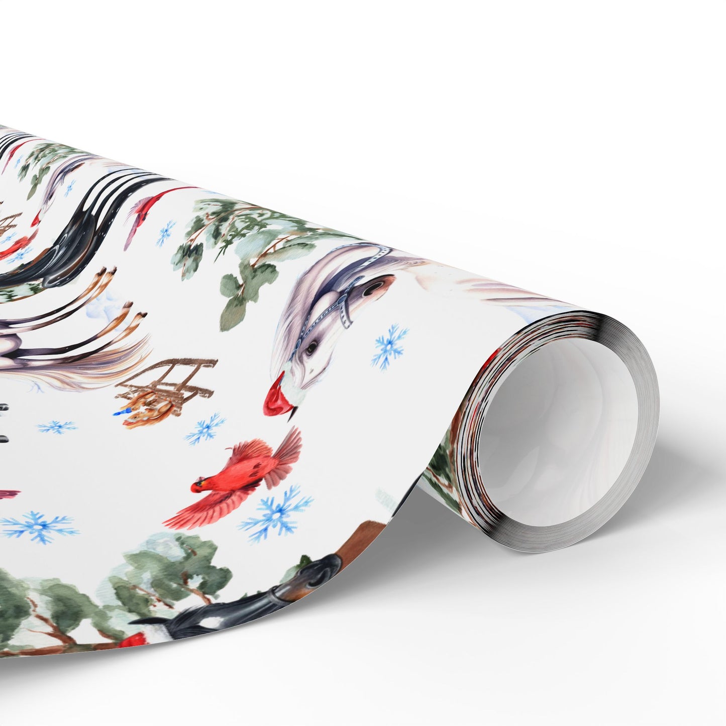 Horse Christmas Wrapping Paper Roll, Horse Santa Wrapping Paper, Christmas Stallion Wrapping Paper Roll