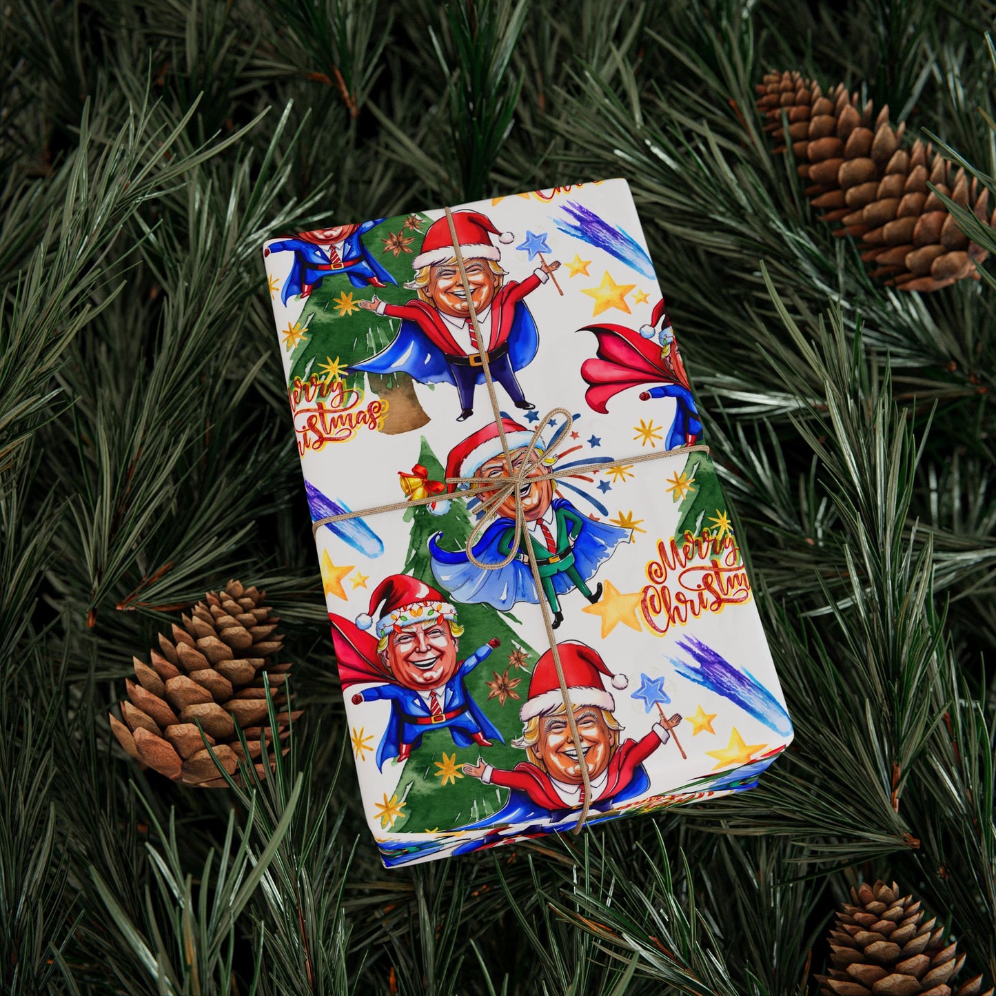 President Donald Super Christmas Wrapping Paper | Super President Gift Wrap, President Festive Decor Paper Roll