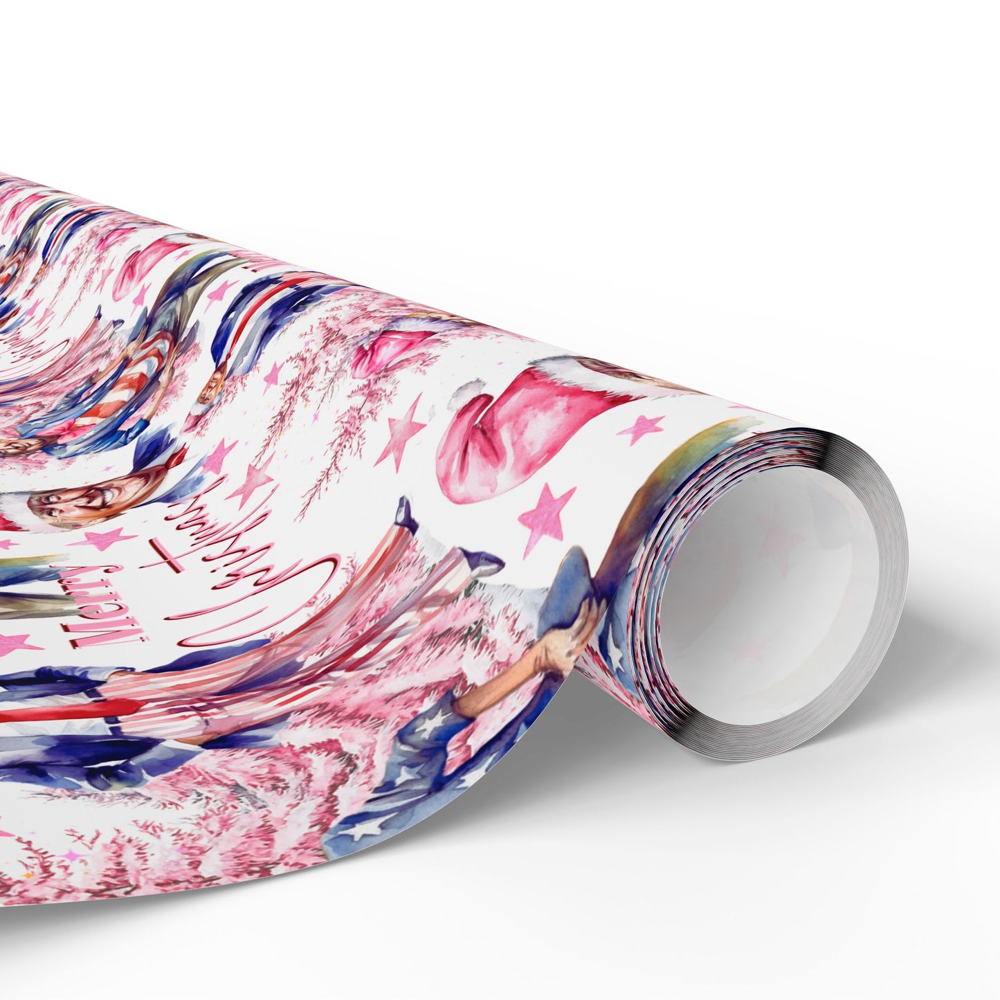 President Donald Pink Christmas Wrapping Paper Roll, President Gift Wrap, President Unique Holiday Wrapping Paper, Pink Santa Donald Wrapping