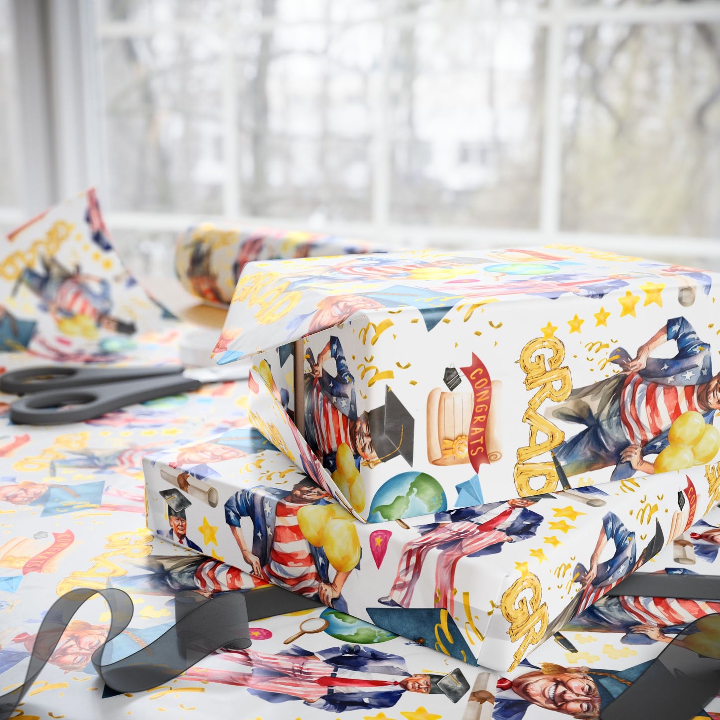 President Graduation Wrapping Paper Roll