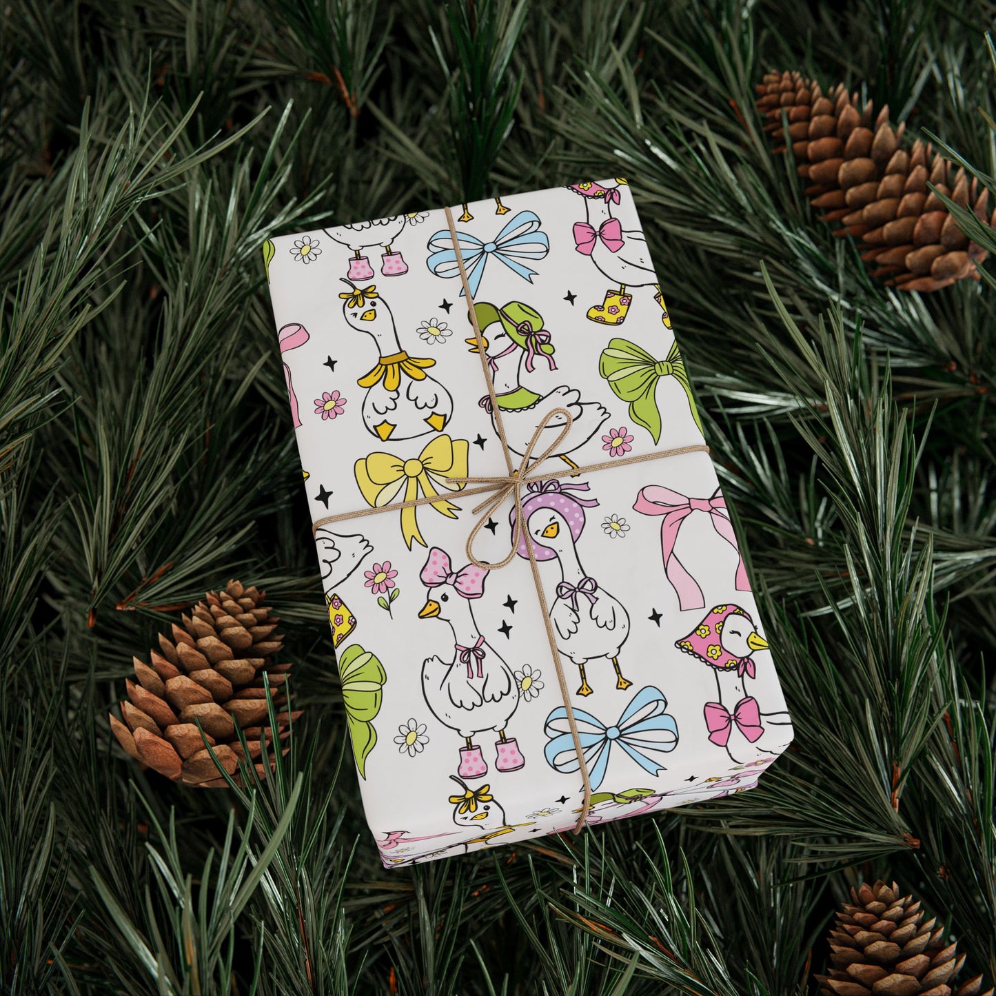 Coquette Goose Wrapping Paper Roll, Silly Goose Wrap for Birthdays, Goose Parties, One Silly Goose Eco-Friendly Wrap Paper