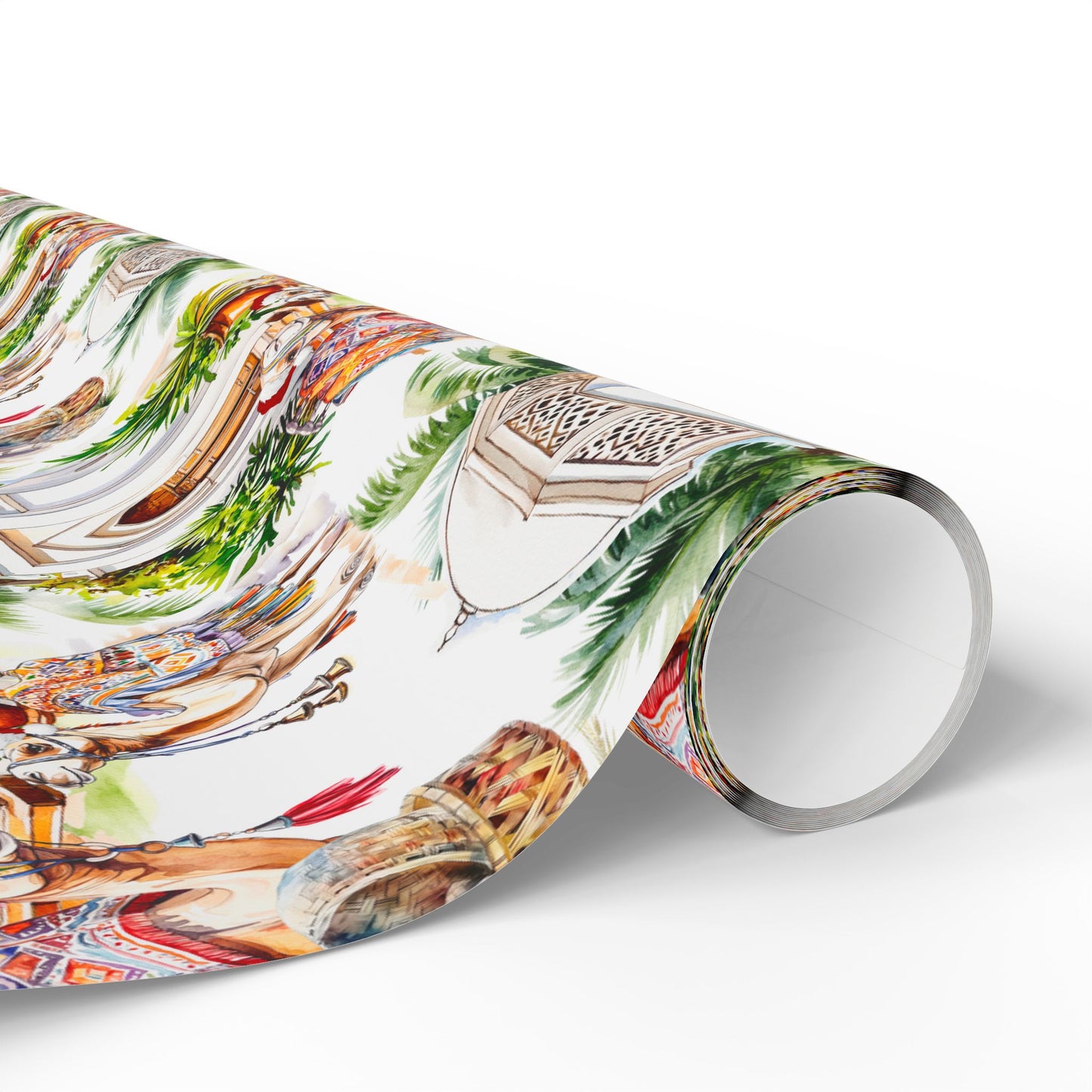 Camel Christmas Wrapping Paper Roll, Moroccan Camel Santa Wrapping Paper Roll, Camel Holiday Gift Wrapping Paper