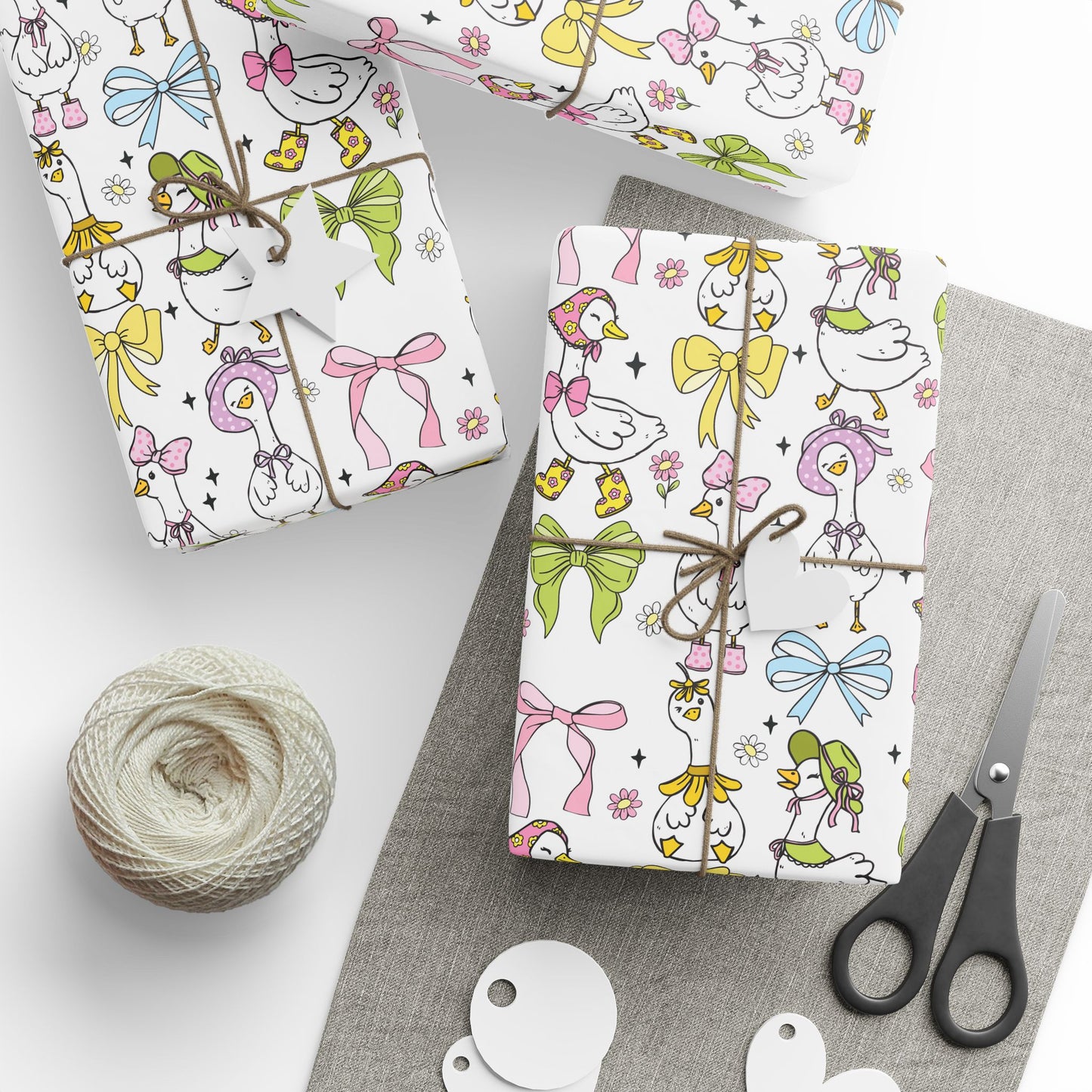 Coquette Goose Wrapping Paper Roll, Silly Goose Wrap for Birthdays, Goose Parties, One Silly Goose Eco-Friendly Wrap Paper