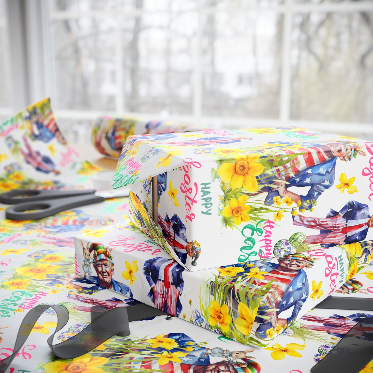 President Donald Easter Wrapping Paper, Donald Happy Easter Wrapping Paper Roll