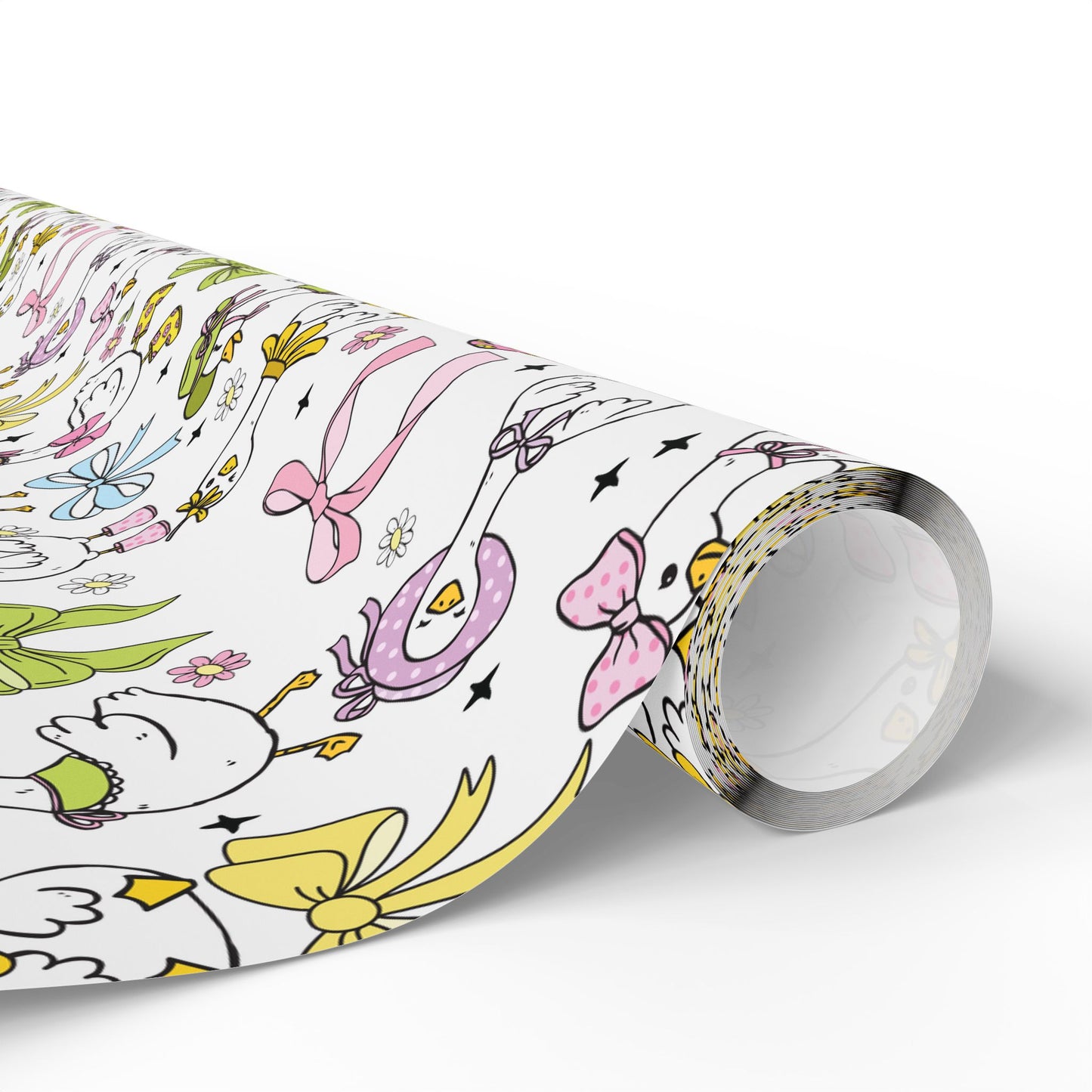 Coquette Goose Wrapping Paper Roll, Silly Goose Wrap for Birthdays, Goose Parties, One Silly Goose Eco-Friendly Wrap Paper