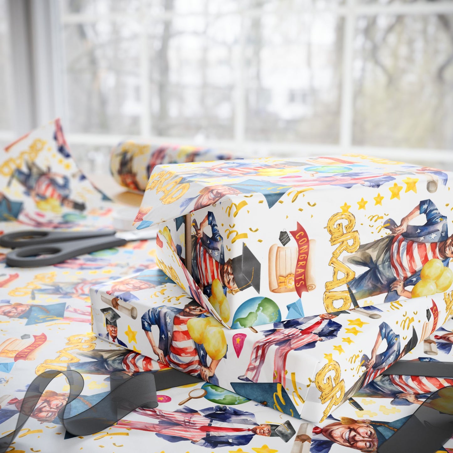 President Graduation Wrapping Paper Roll