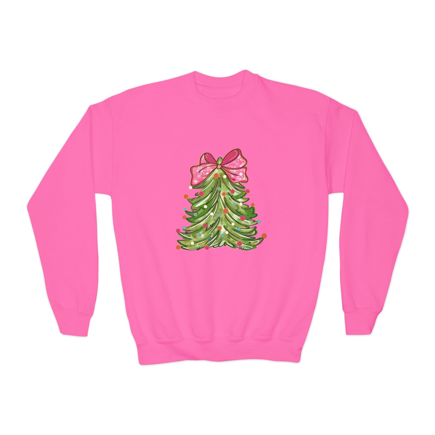 Christmas Tree Youth Crewneck Sweatshirt - Festive Holiday Sweatshirt for Kids