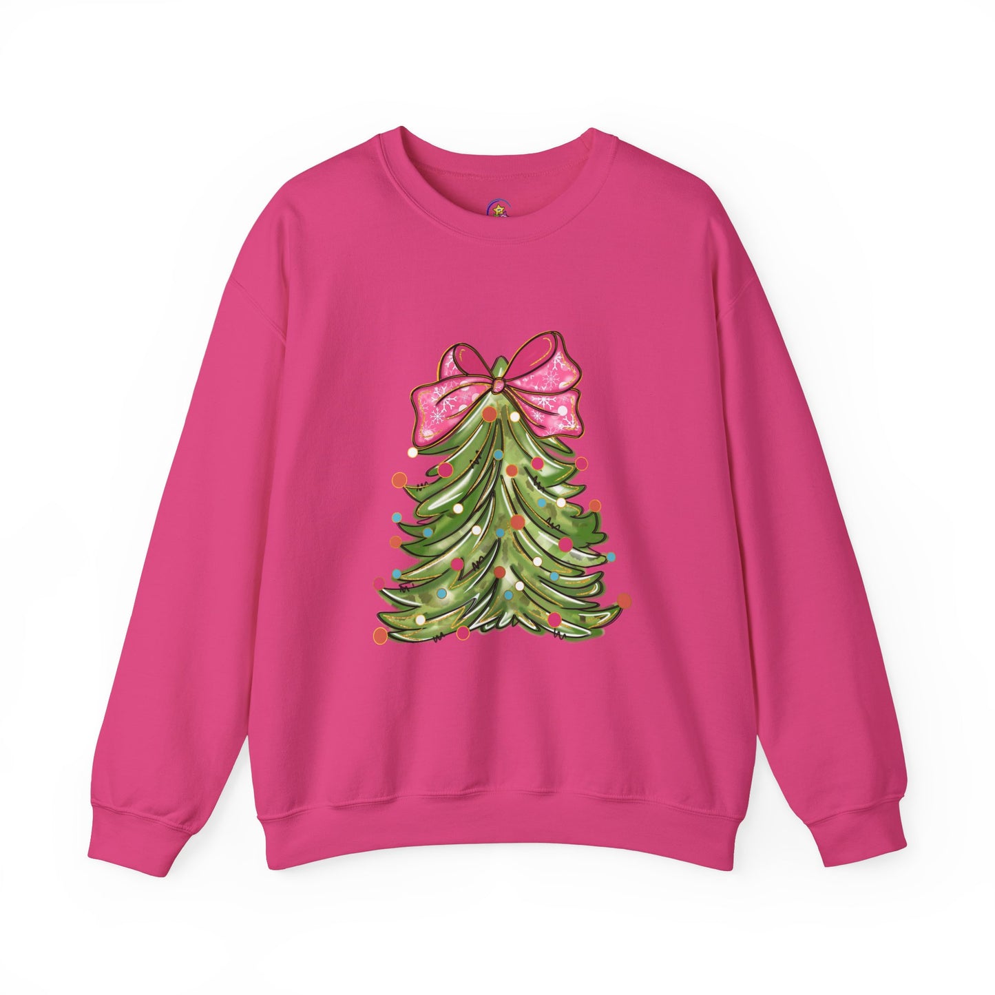 Christmas Tree Sweatshirt with Bow - Cozy Unisex Crewneck