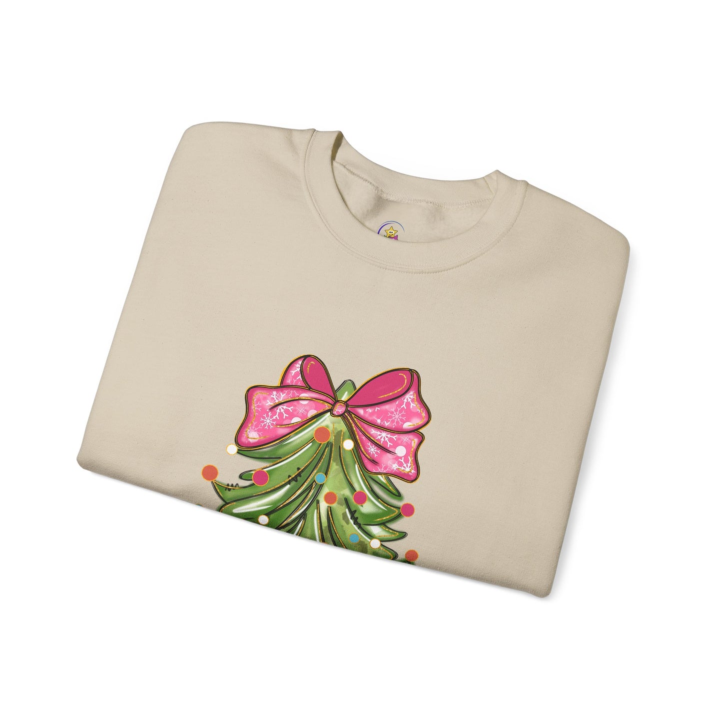 Christmas Tree Sweatshirt with Bow - Cozy Unisex Crewneck