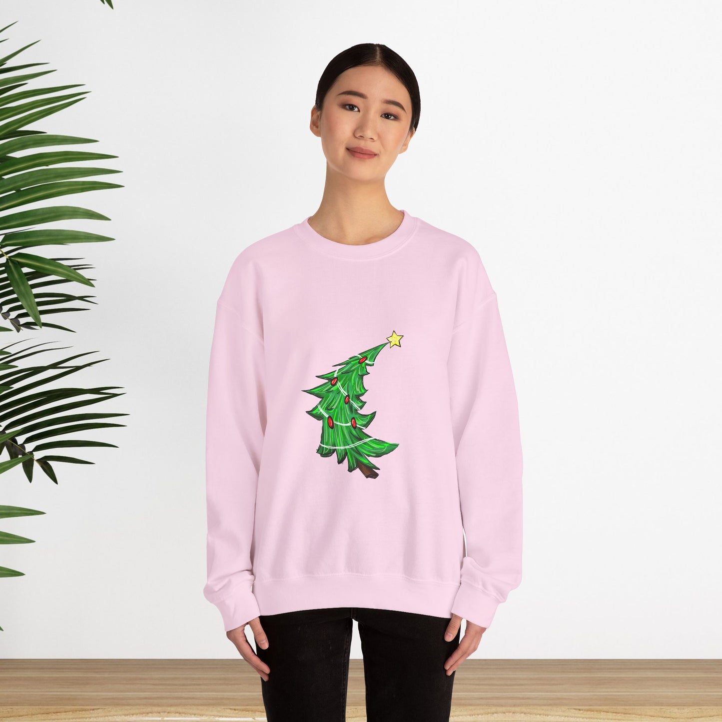 Holiday Cheer Christmas Sweatshirt with Tree Design