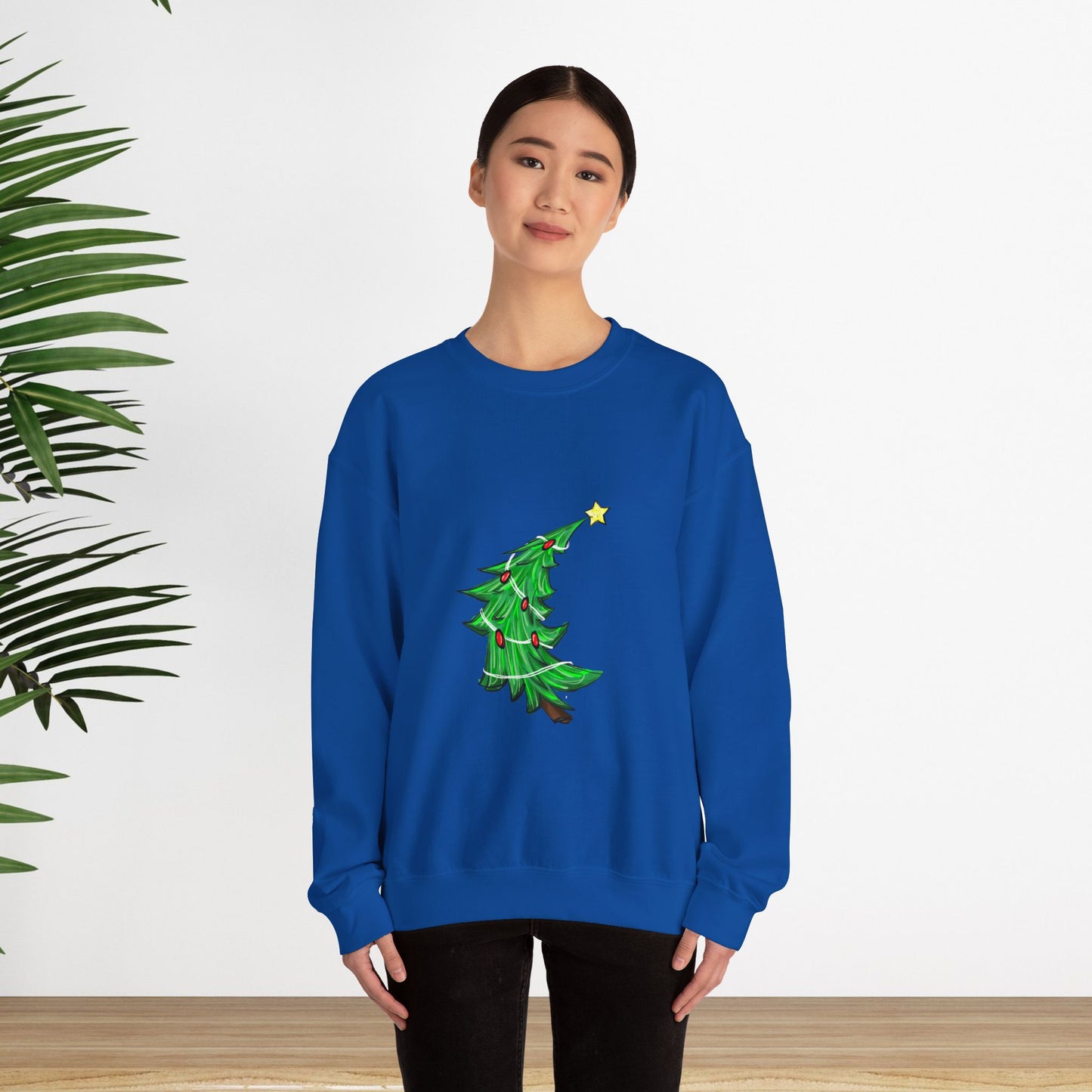 Holiday Cheer Christmas Sweatshirt with Tree Design