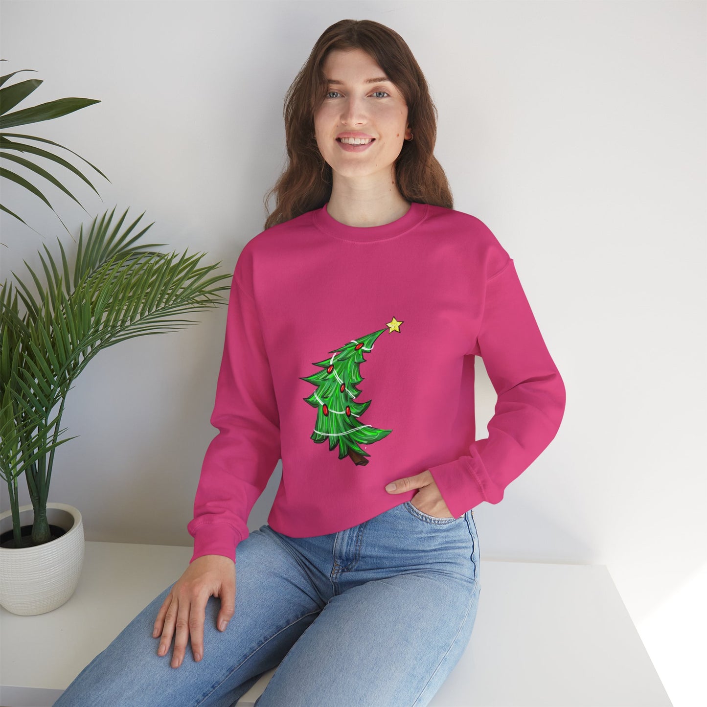 Holiday Cheer Christmas Sweatshirt with Tree Design