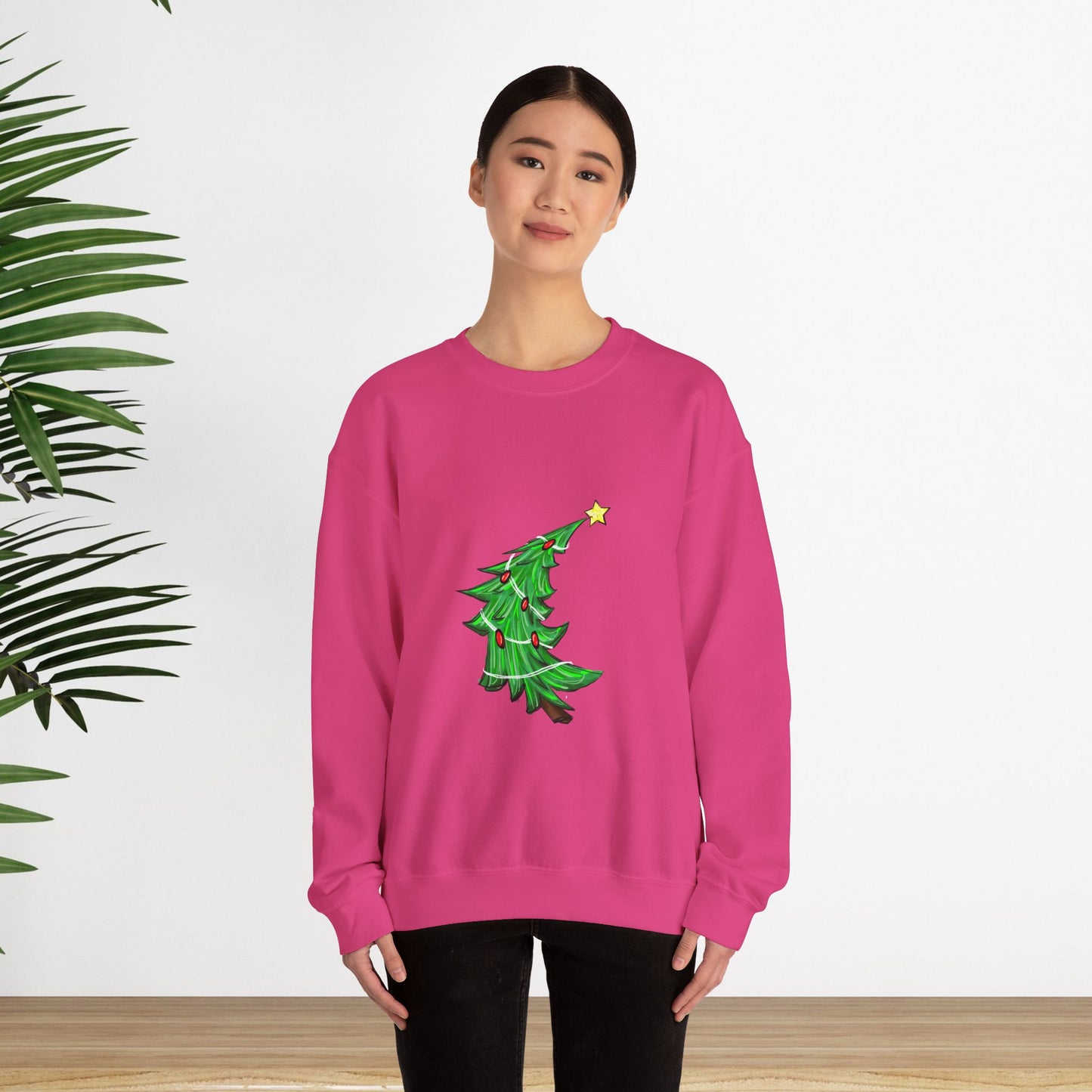 Holiday Cheer Christmas Sweatshirt with Tree Design