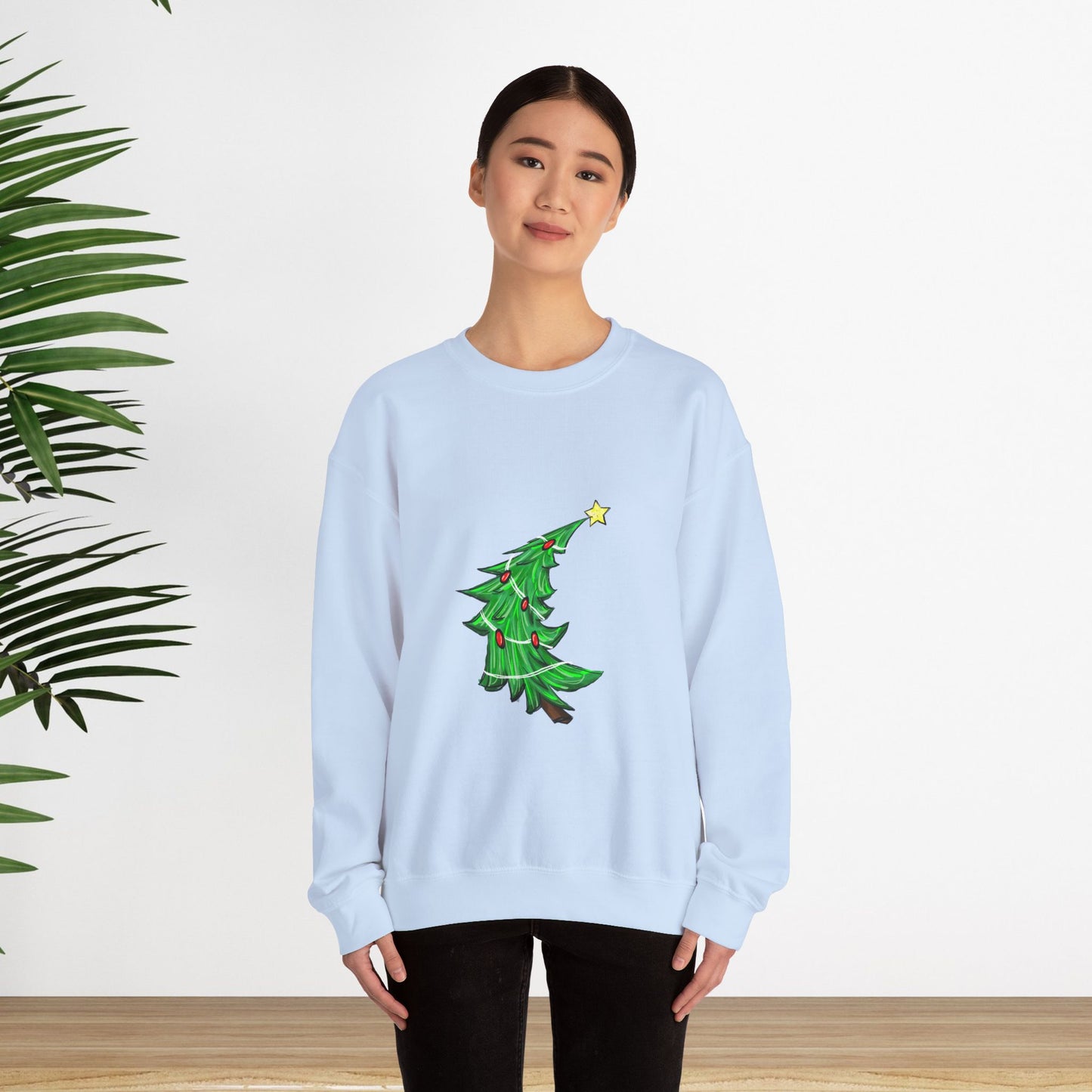 Holiday Cheer Christmas Sweatshirt with Tree Design