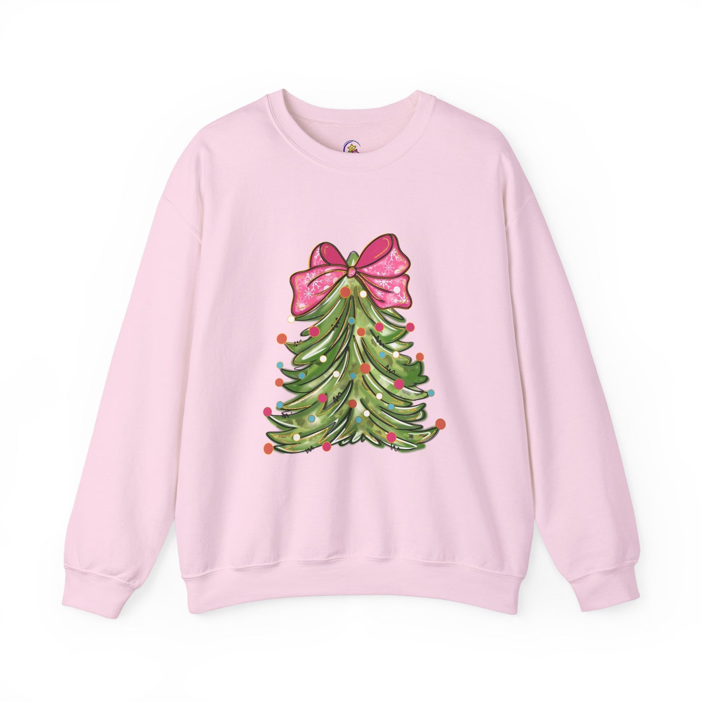 Christmas Tree Sweatshirt with Bow - Cozy Unisex Crewneck