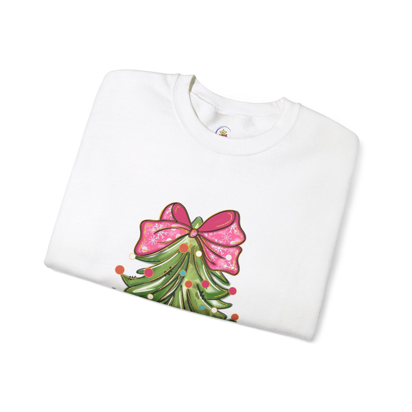 Christmas Tree Sweatshirt with Bow - Cozy Unisex Crewneck