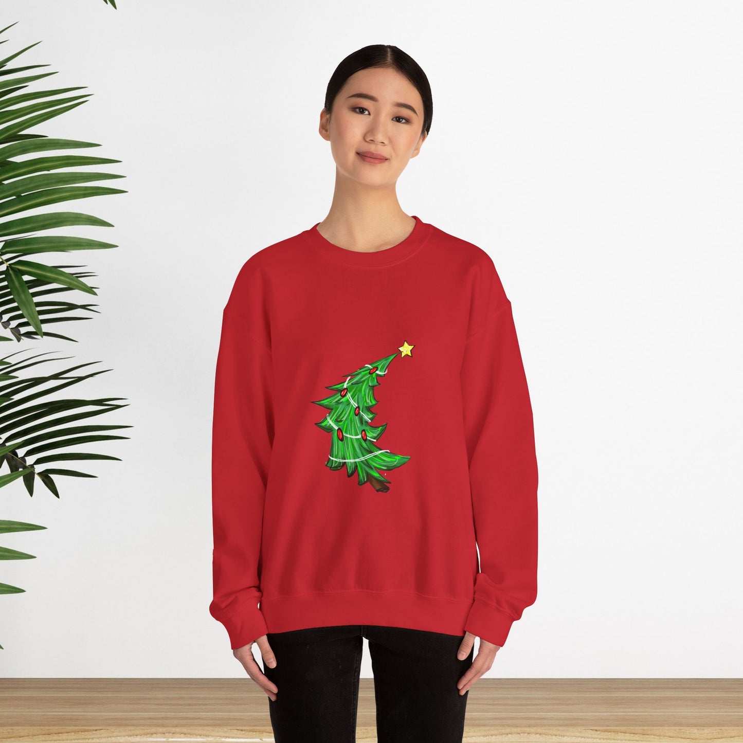 Holiday Cheer Christmas Sweatshirt with Tree Design