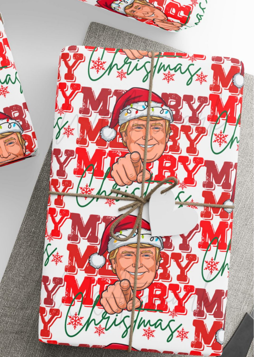 President Donald Pointing Finger Christmas Wrapping Paper Roll, President of USA Wrapping Paper, President 2025 Gift Paper