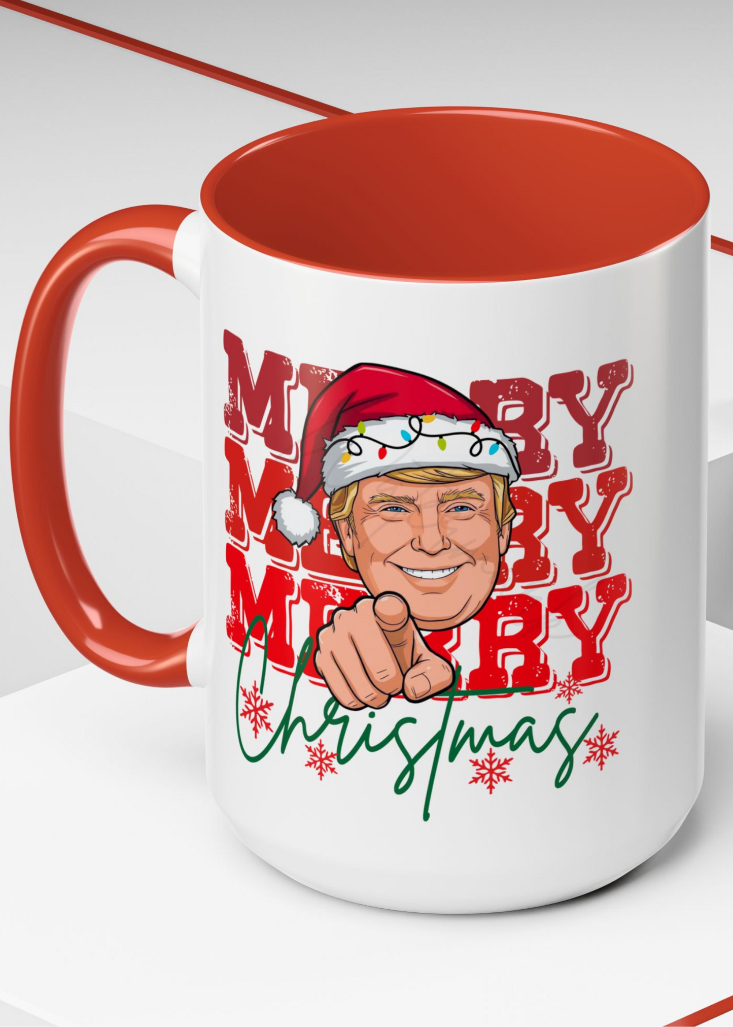 President Donald Pointing Finger Christmas Mug, 15 oz. President Donald Holiday Gift for him, President Donald Funny Mug Gift