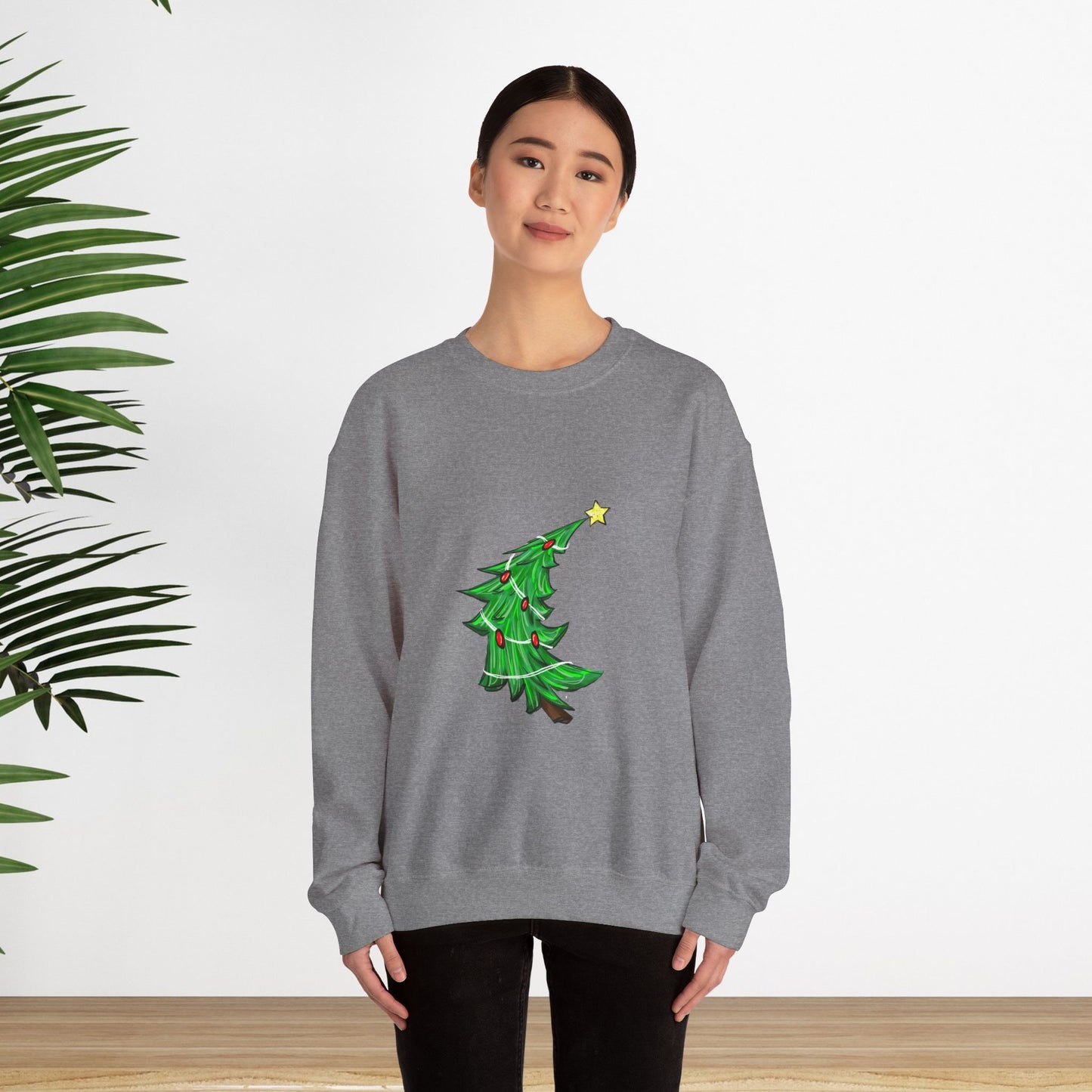 Holiday Cheer Christmas Sweatshirt with Tree Design