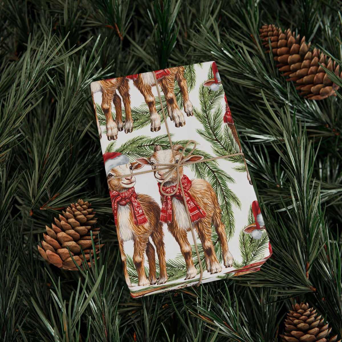 Goat Christmas Wrapping Paper Roll, Goat Gift Wrap, Goat Christmas Gifts, Goat Eco-Friendly Gift Wrapping Roll| Size 30"x72"