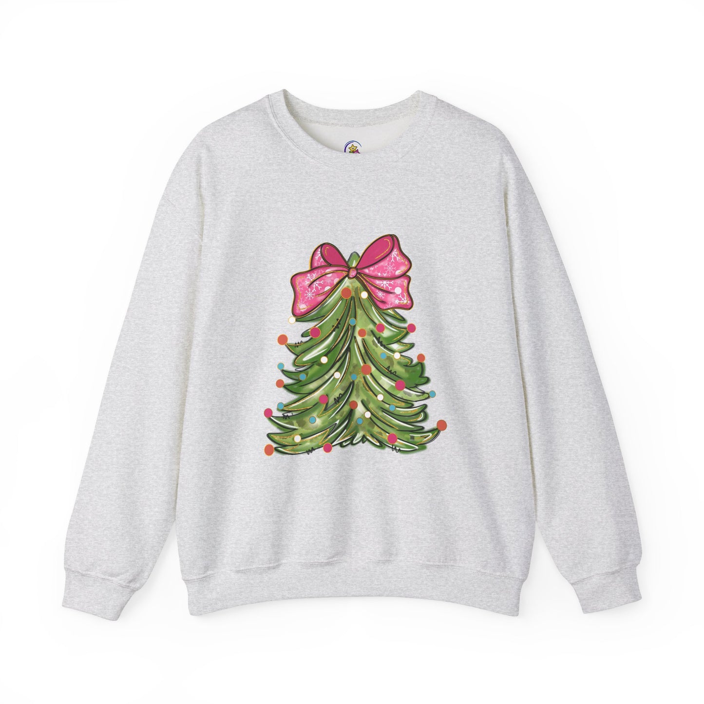 Christmas Tree Sweatshirt with Bow - Cozy Unisex Crewneck