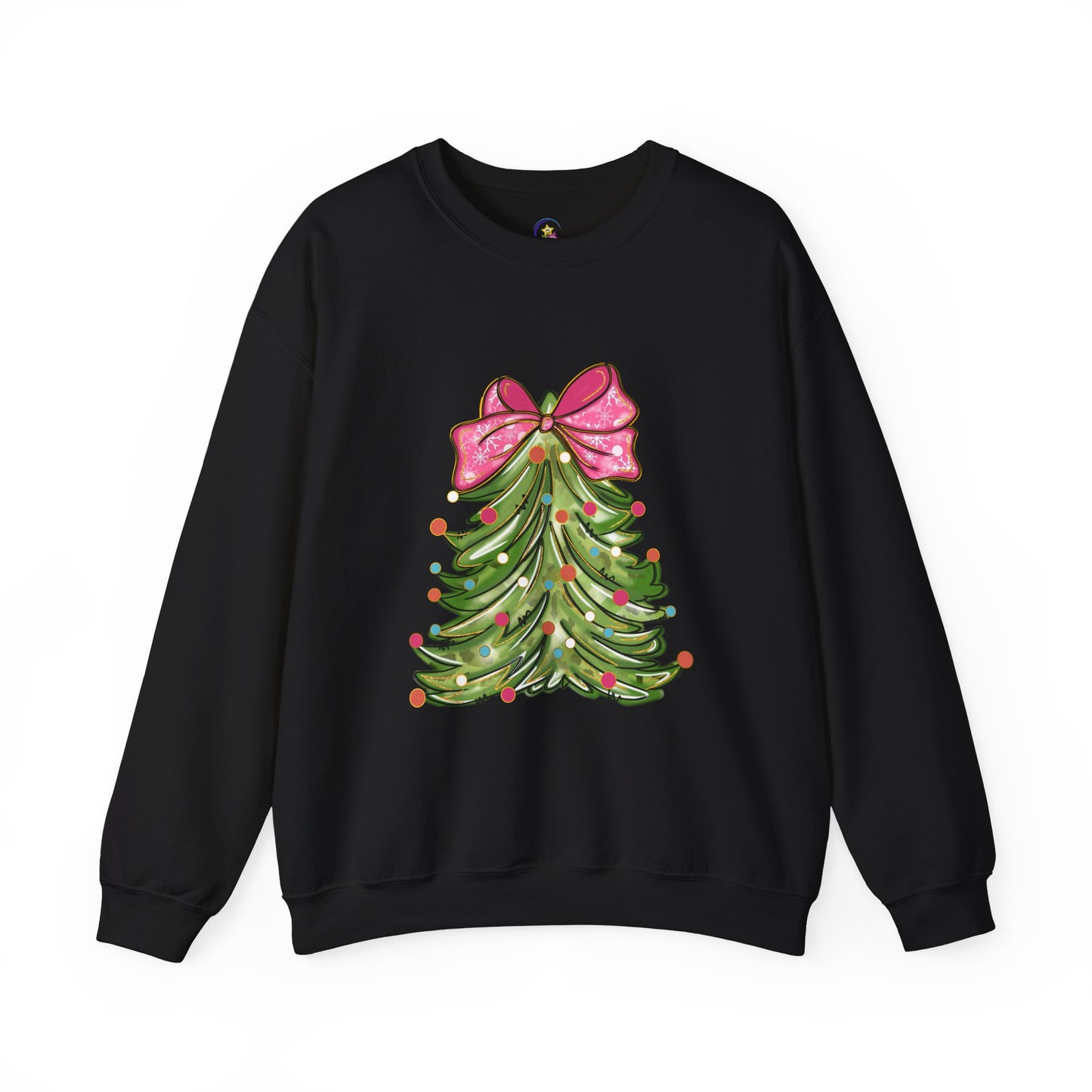 Christmas Tree Sweatshirt with Bow - Cozy Unisex Crewneck