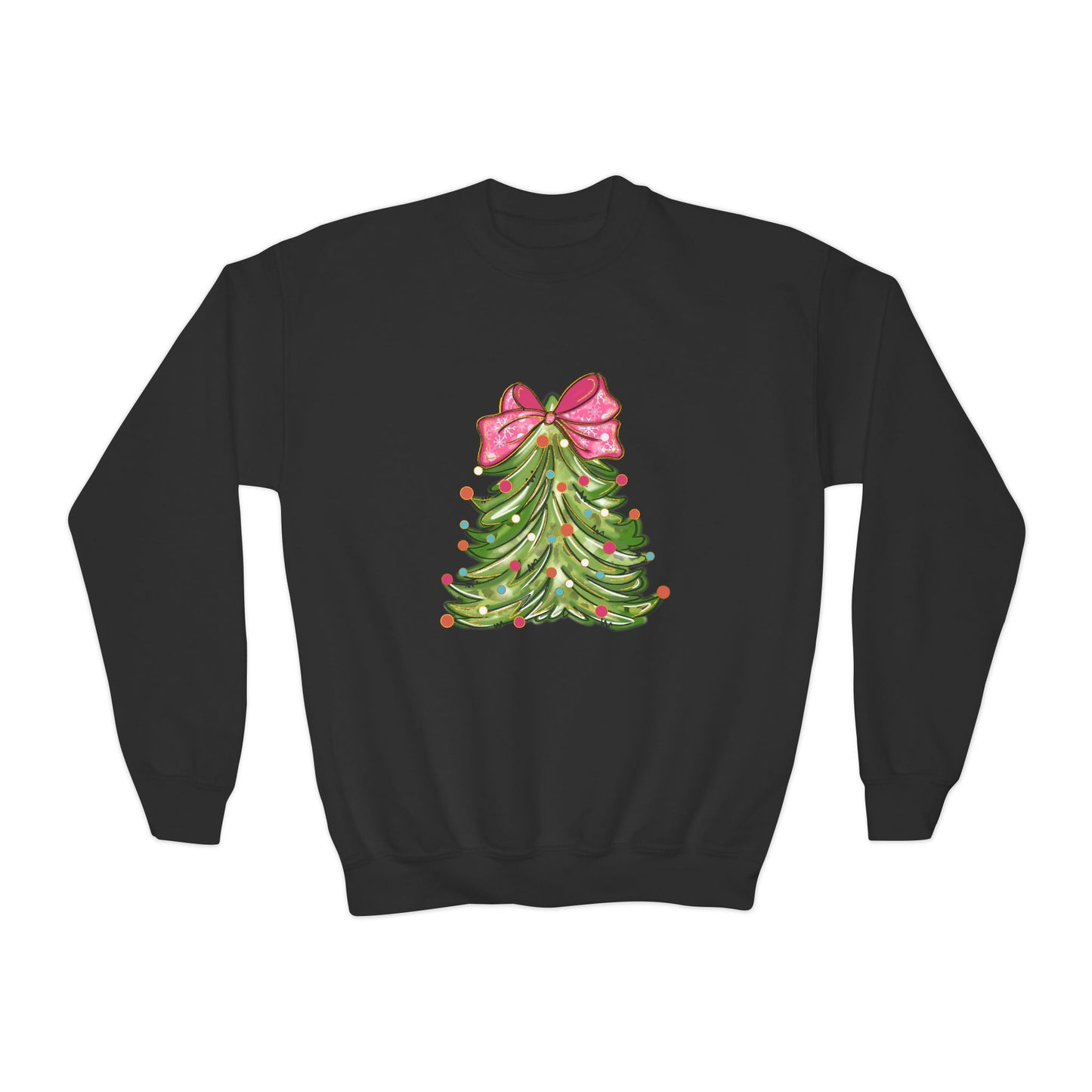 Christmas Tree Youth Crewneck Sweatshirt - Festive Holiday Sweatshirt for Kids