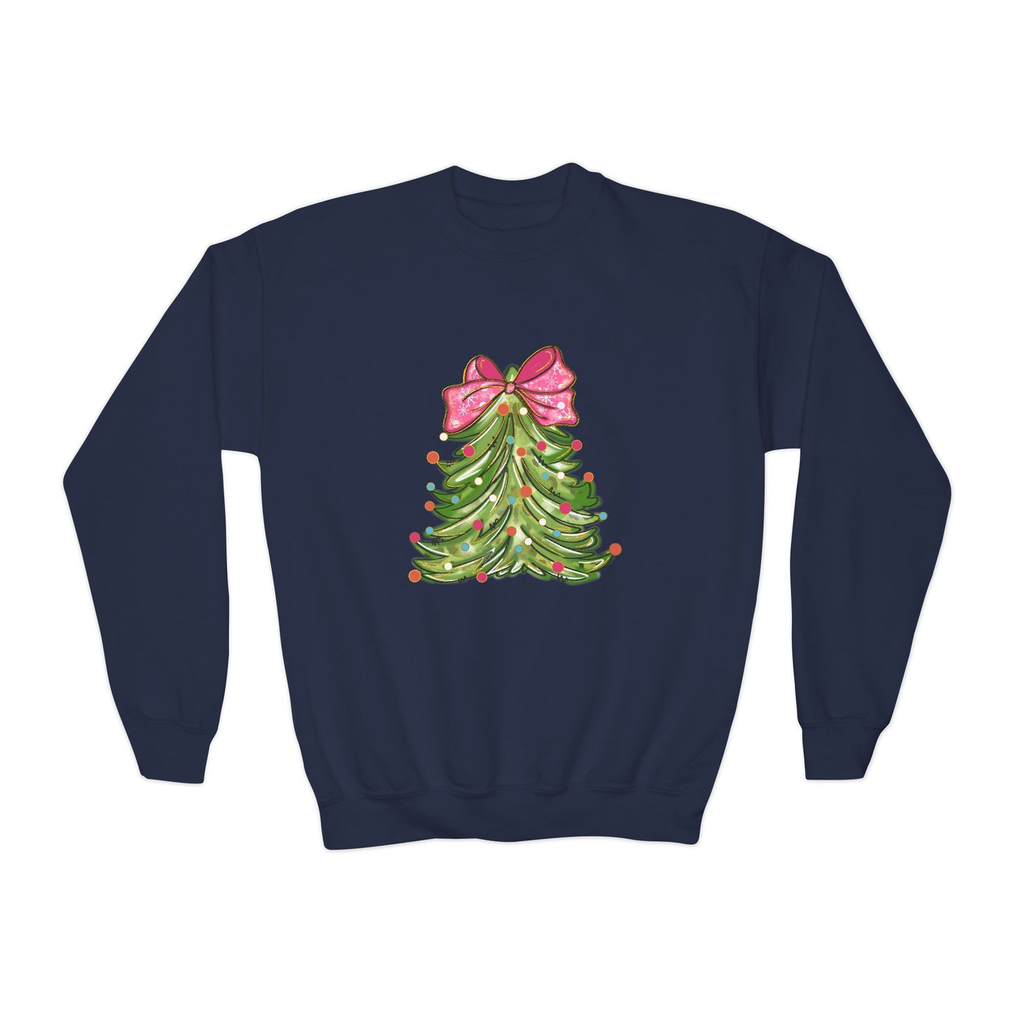 Christmas Tree Youth Crewneck Sweatshirt - Festive Holiday Sweatshirt for Kids