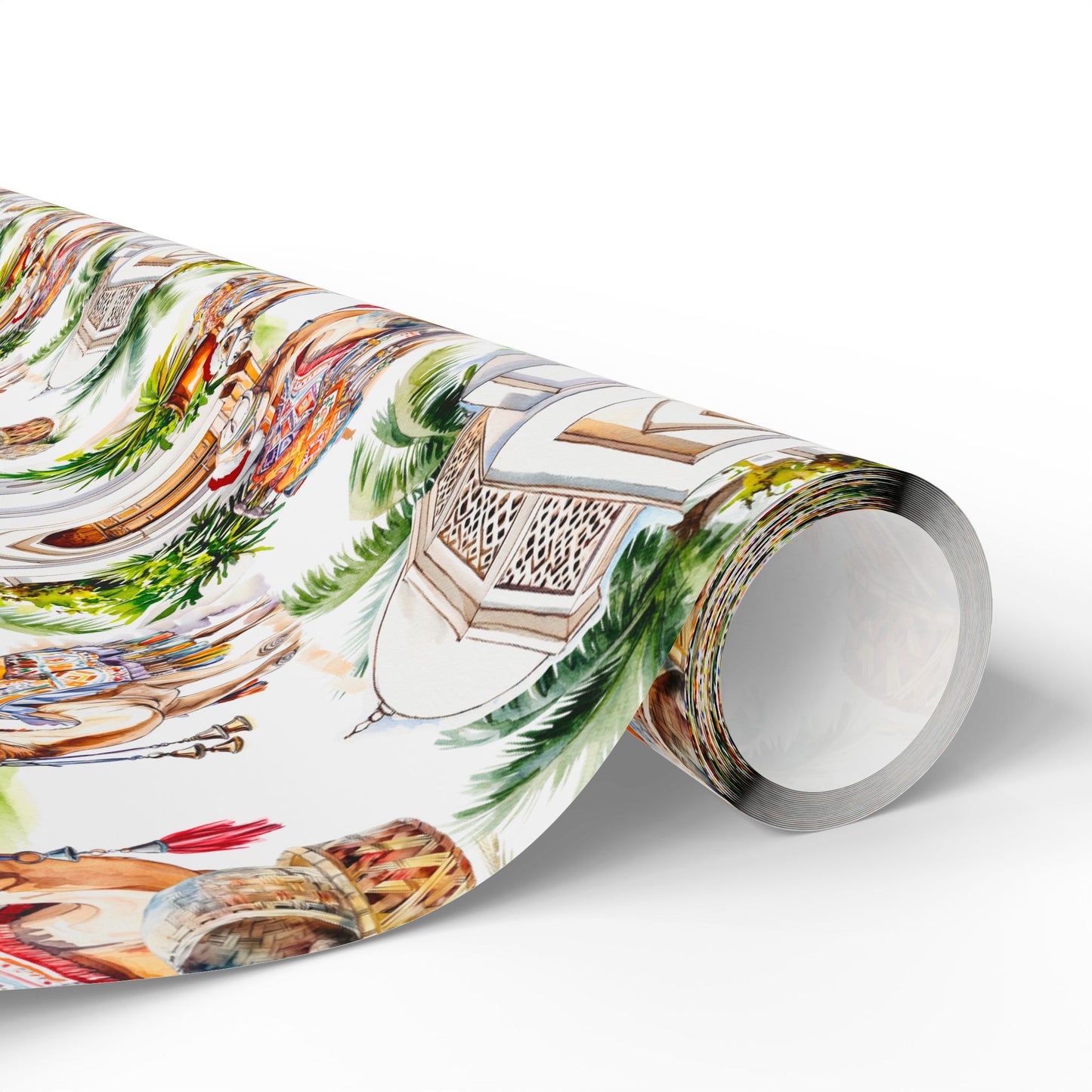 Camel Christmas Wrapping Paper Roll, Moroccan Camel Santa Wrapping Paper Roll, Camel Holiday Gift Wrapping Paper