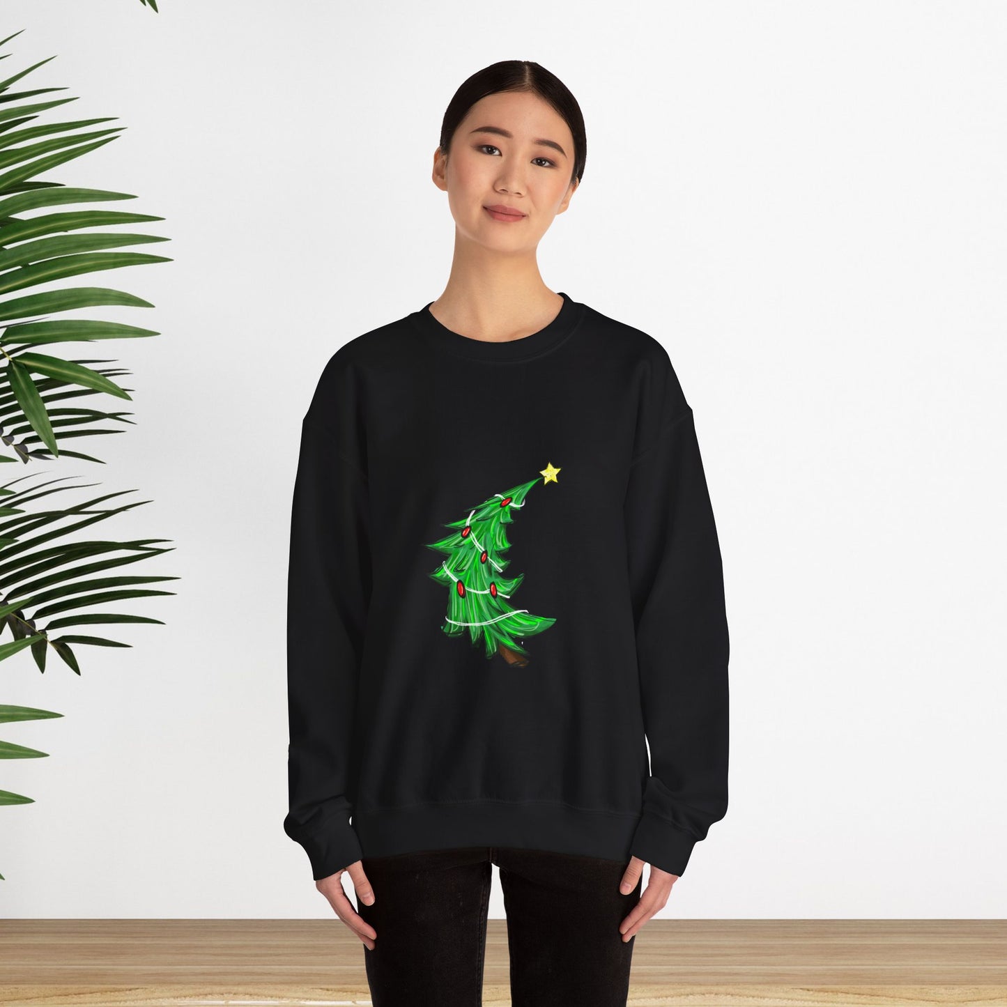 Holiday Cheer Christmas Sweatshirt with Tree Design