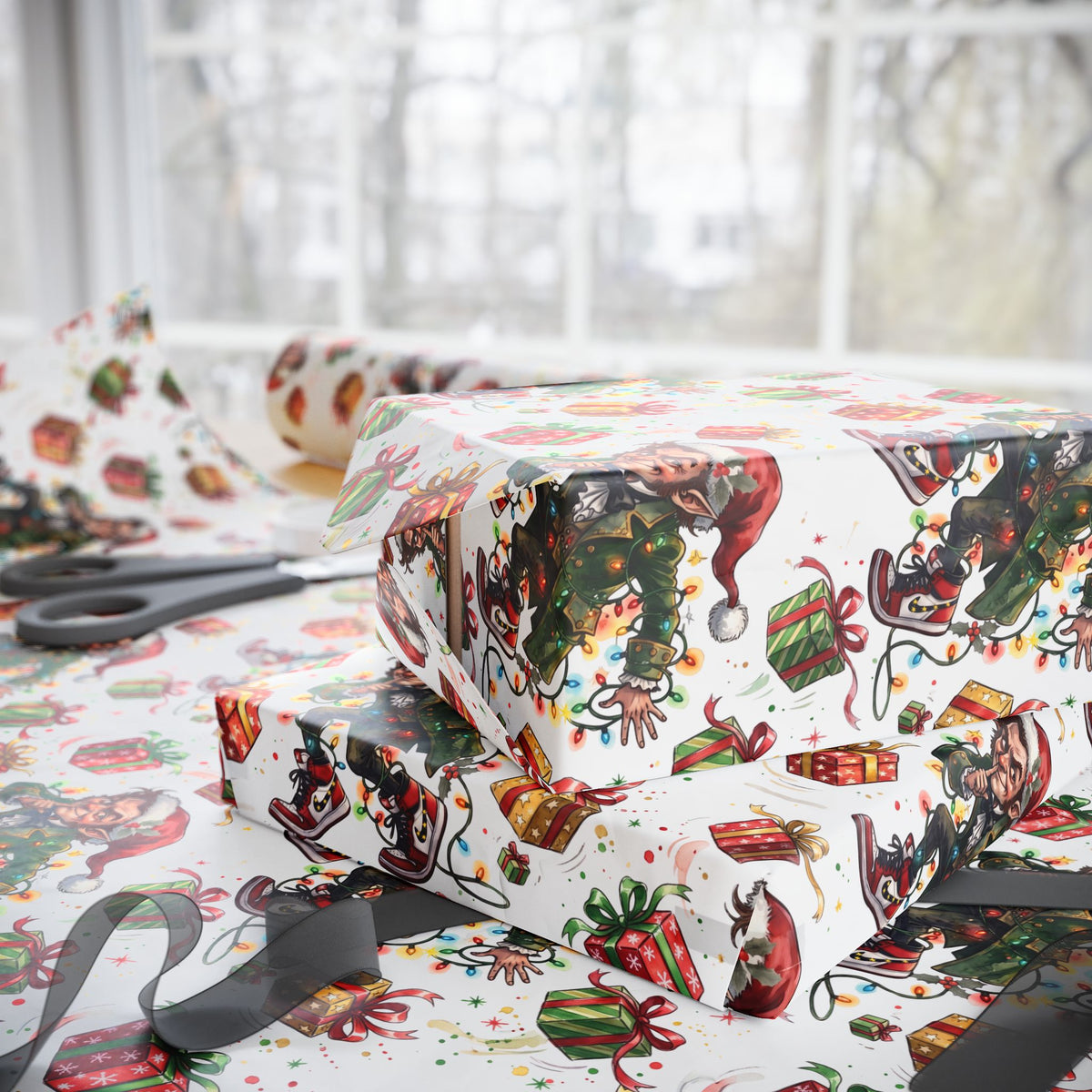 Tip Toeing Rumpelstiltskin Wrapping Paper Roll | Rumpelstiltskin Christmas Wrap Paper | Size 30' x 72" Inches