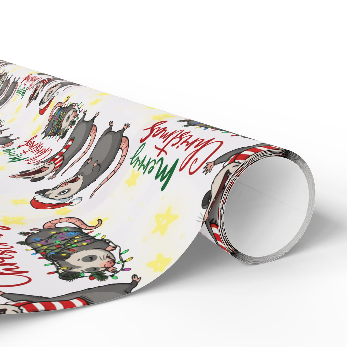 Possum Christmas Wrapping Paper, Festive Possum Gift Wrap for Christmas, Possum Festive Presents,  Possum Holiday Decor