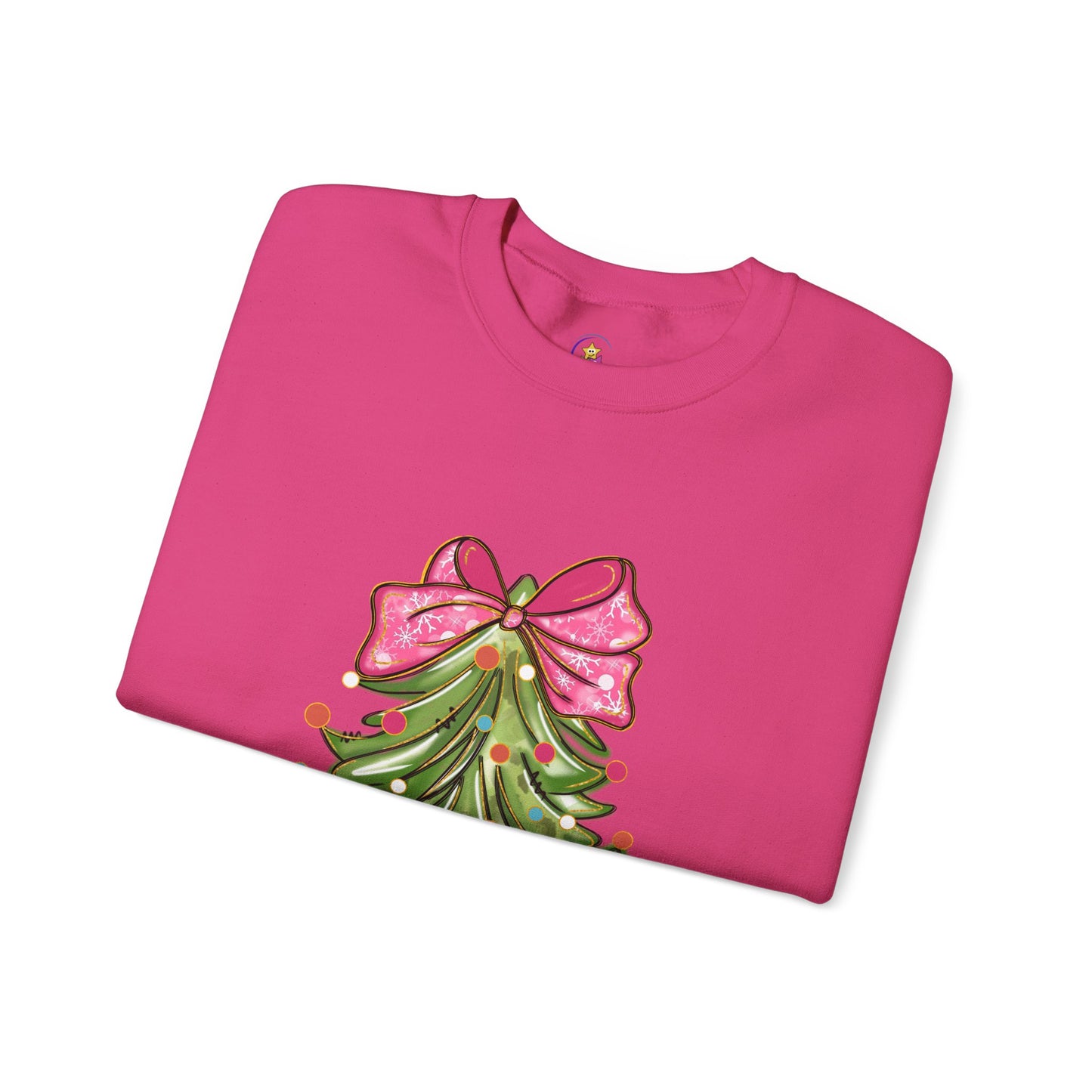 Christmas Tree Sweatshirt with Bow - Cozy Unisex Crewneck