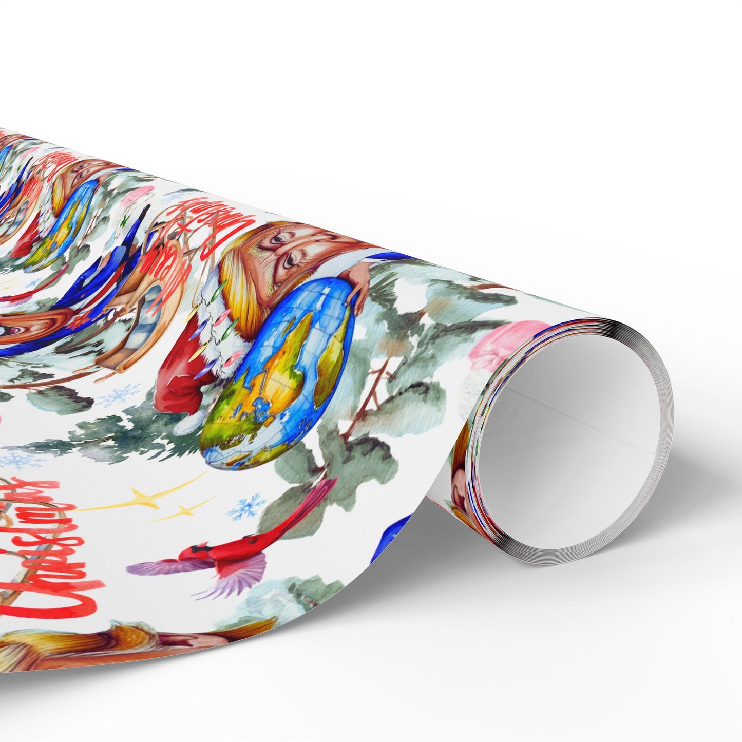 President Holiday Wrapping Paper Roll, President Donald Festive Gift Wrap, Santa President Christmas Decor