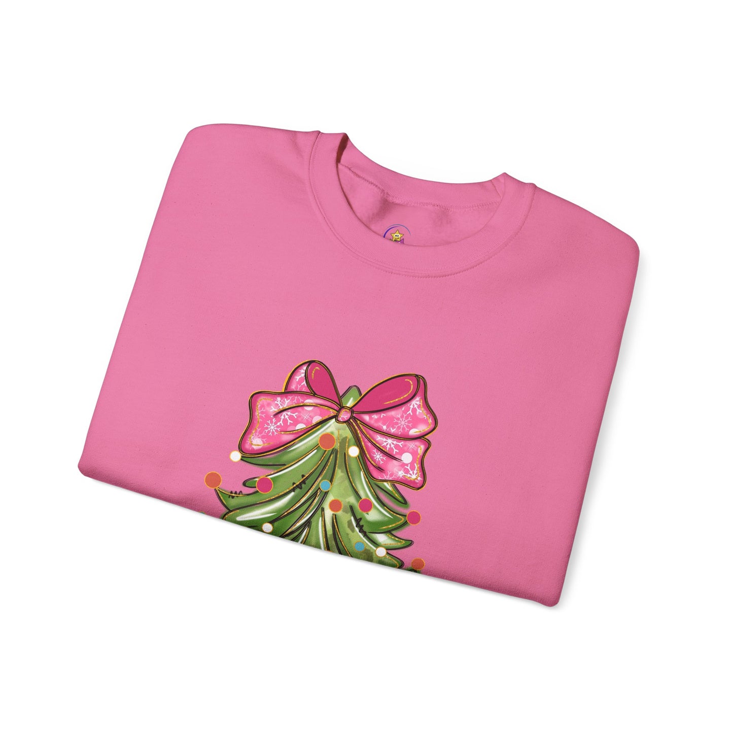 Christmas Tree Sweatshirt with Bow - Cozy Unisex Crewneck