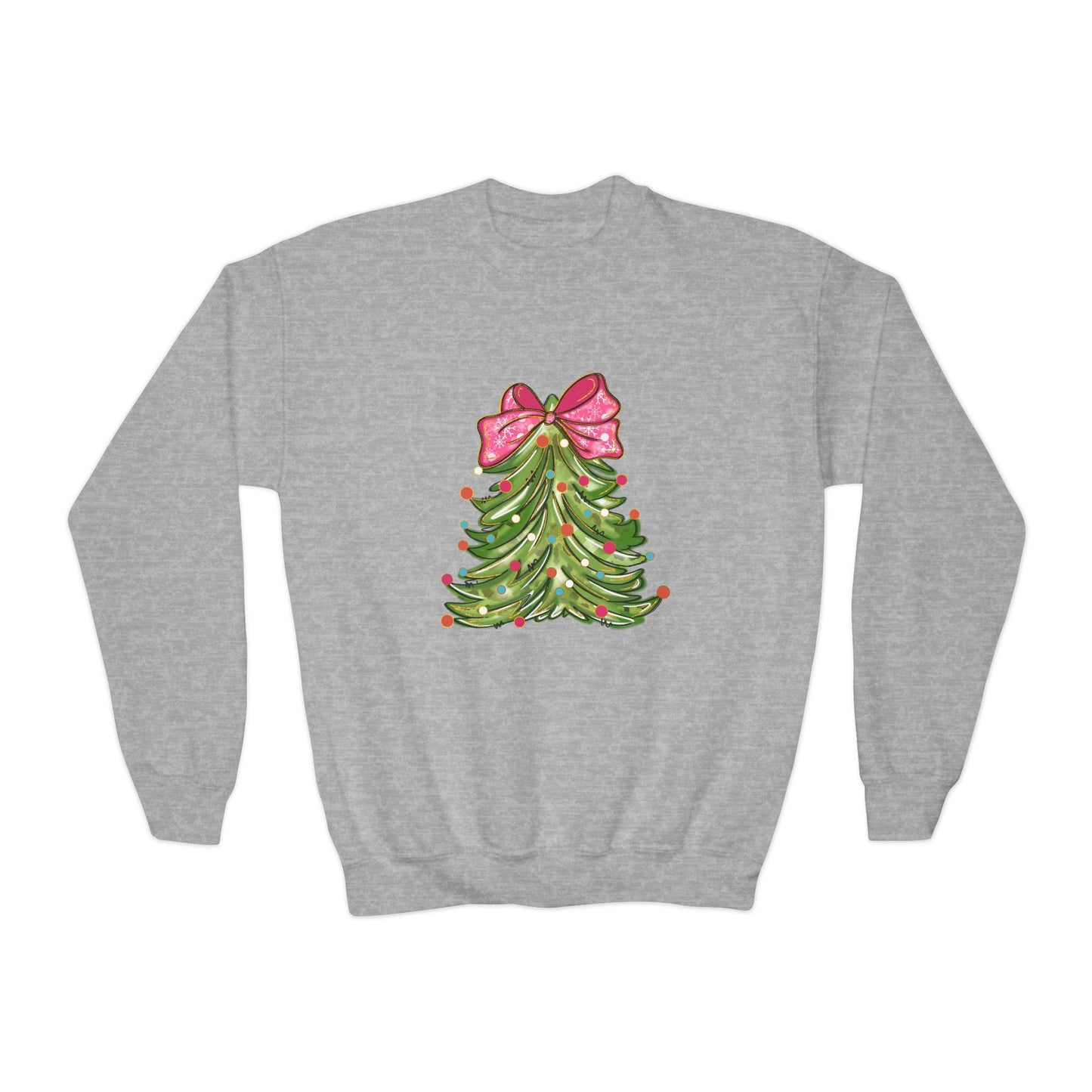 Christmas Tree Youth Crewneck Sweatshirt - Festive Holiday Sweatshirt for Kids