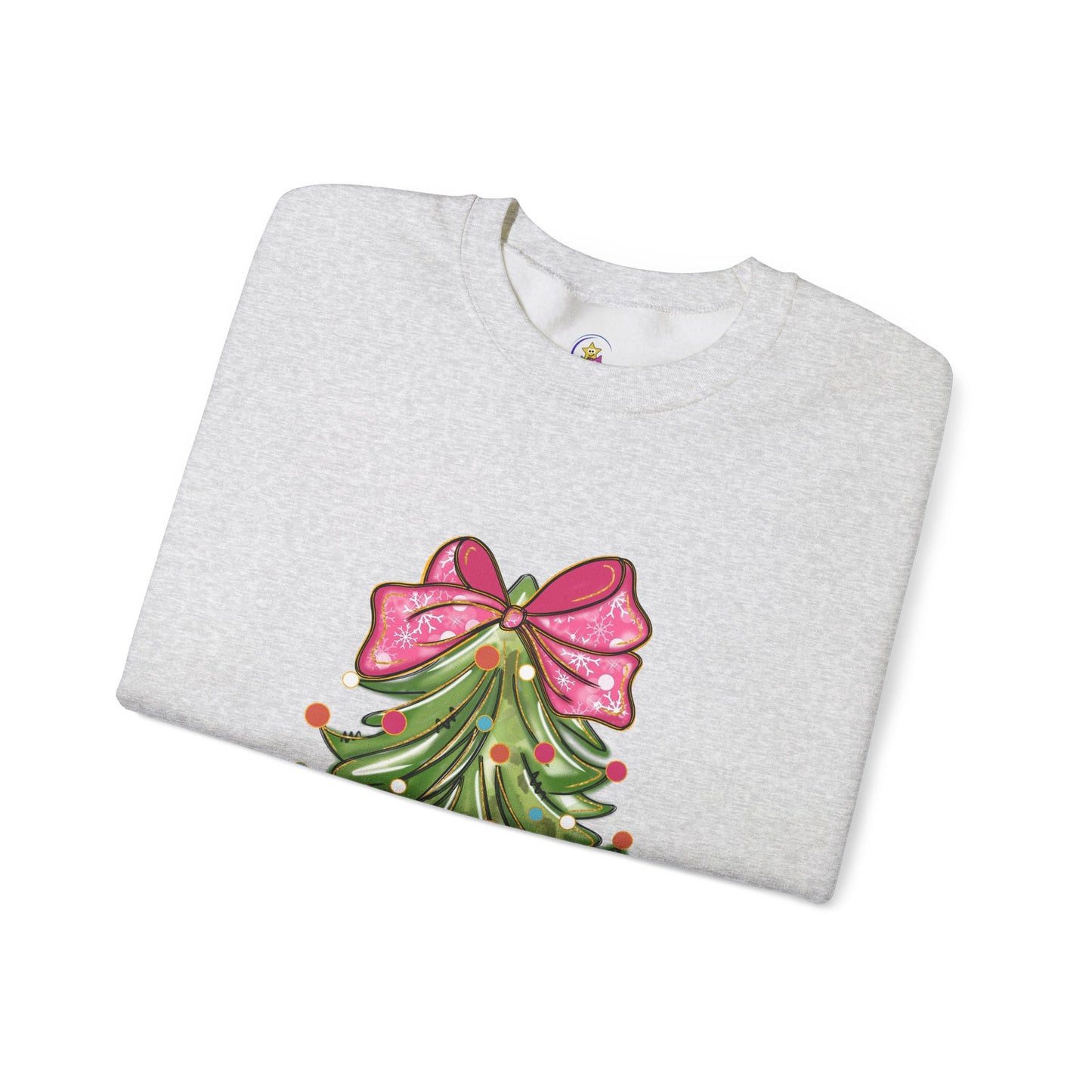 Christmas Tree Sweatshirt with Bow - Cozy Unisex Crewneck