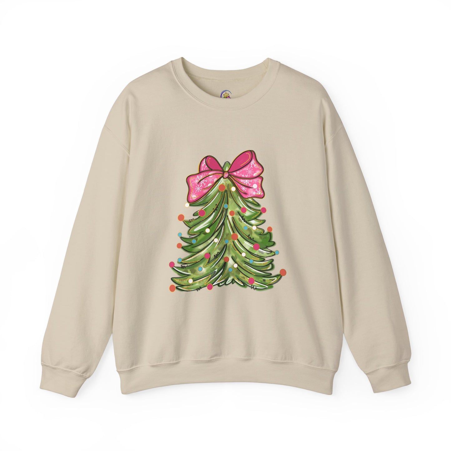 Christmas Tree Sweatshirt with Bow - Cozy Unisex Crewneck