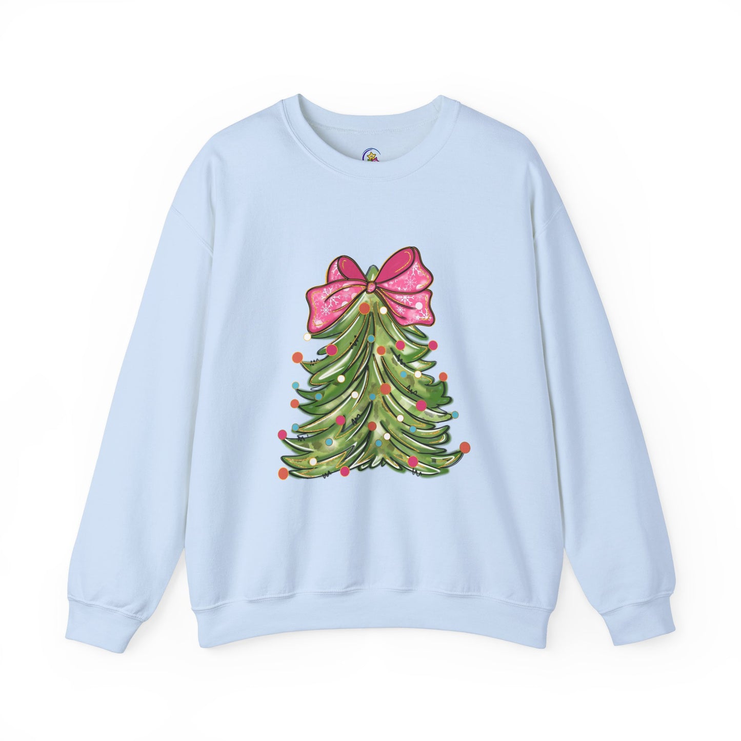 Christmas Tree Sweatshirt with Bow - Cozy Unisex Crewneck