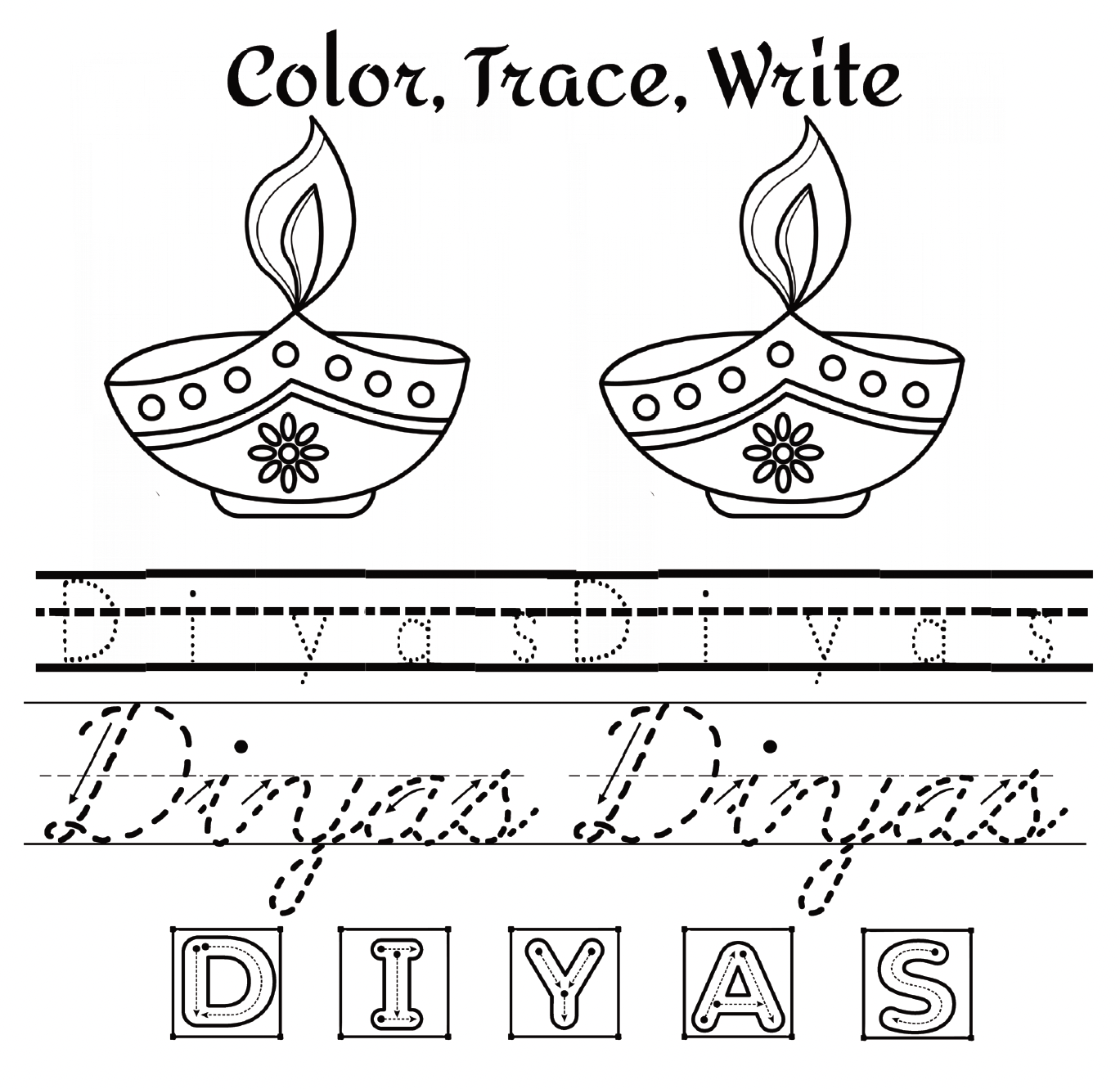 Diwali Activity Book for Kids Ages 4-7